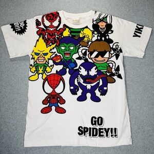 Universal Studios Japan Marvel Spiderman T-Shirt Size M All over Print Villains